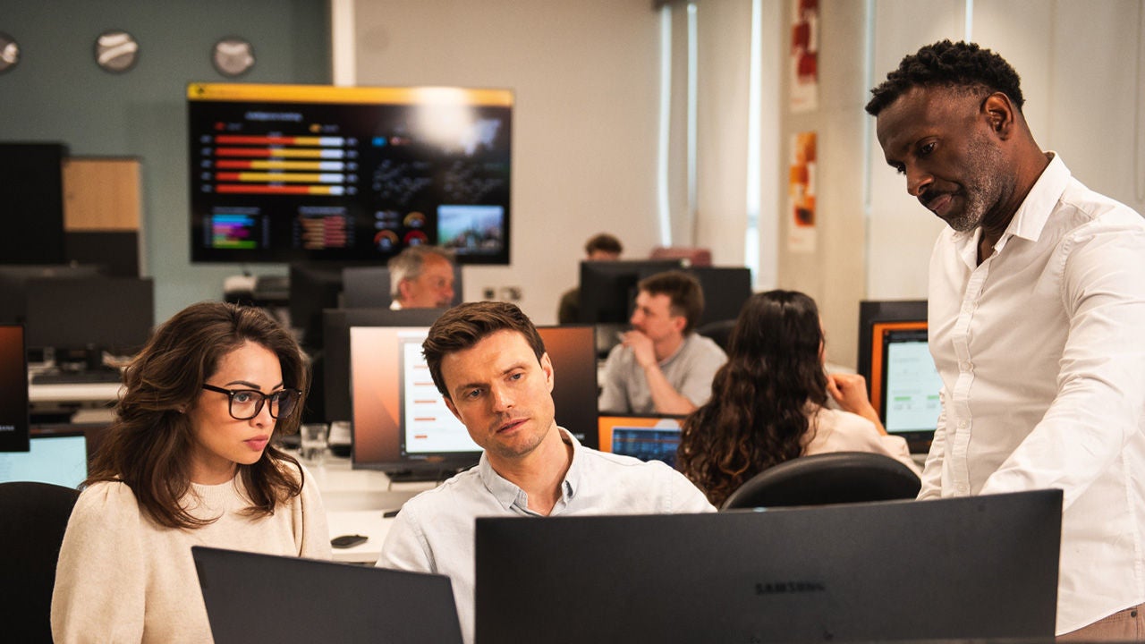Team of people working in an office