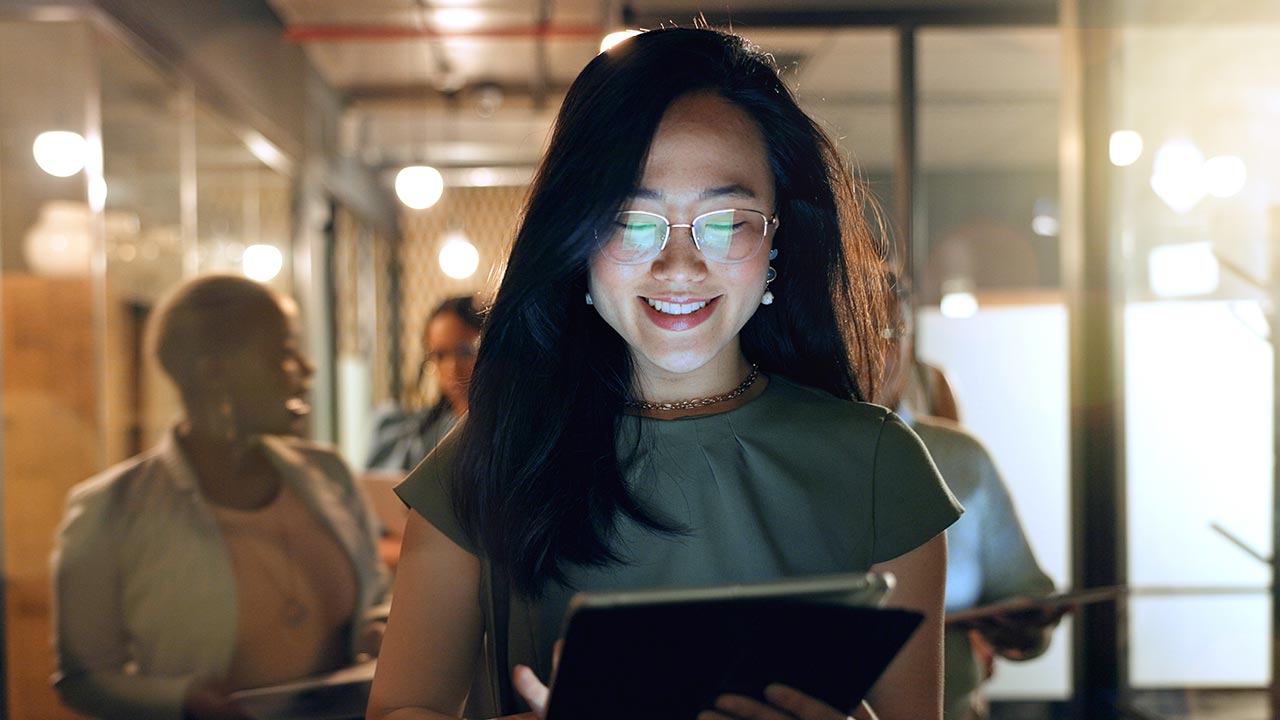 Woman reviewing data in the office