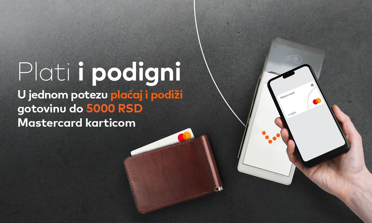 Plati i podigni gotovinu uz Mastercard