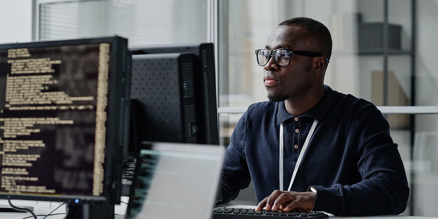 A man working in cybersecurity