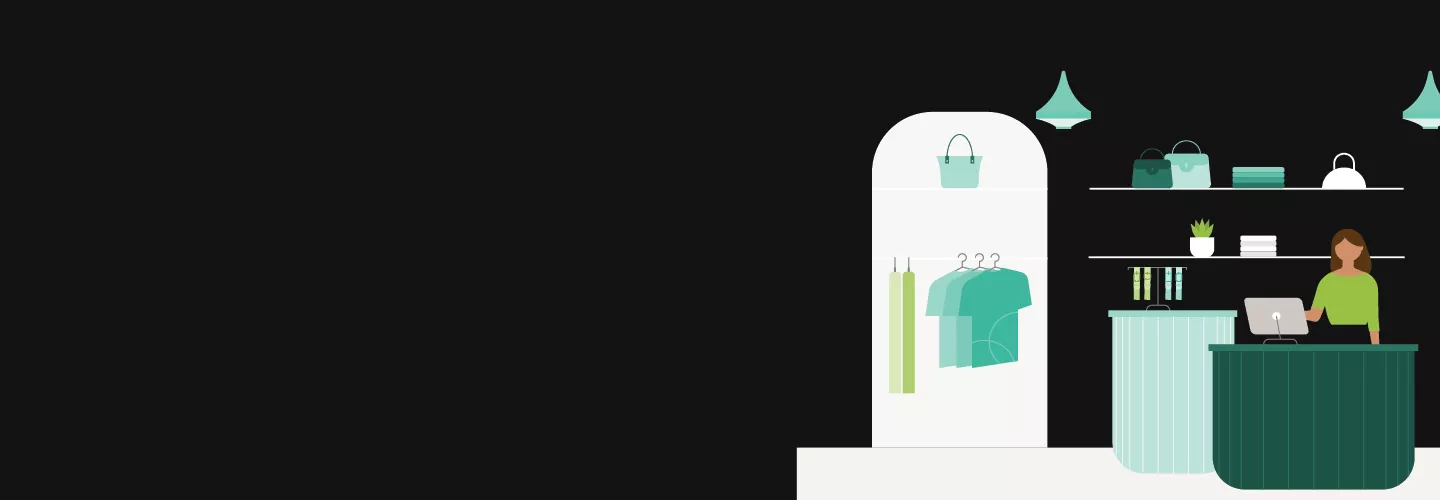 Retail store illustration banner 