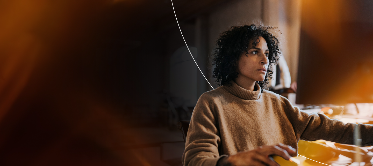 Woman at a desk working