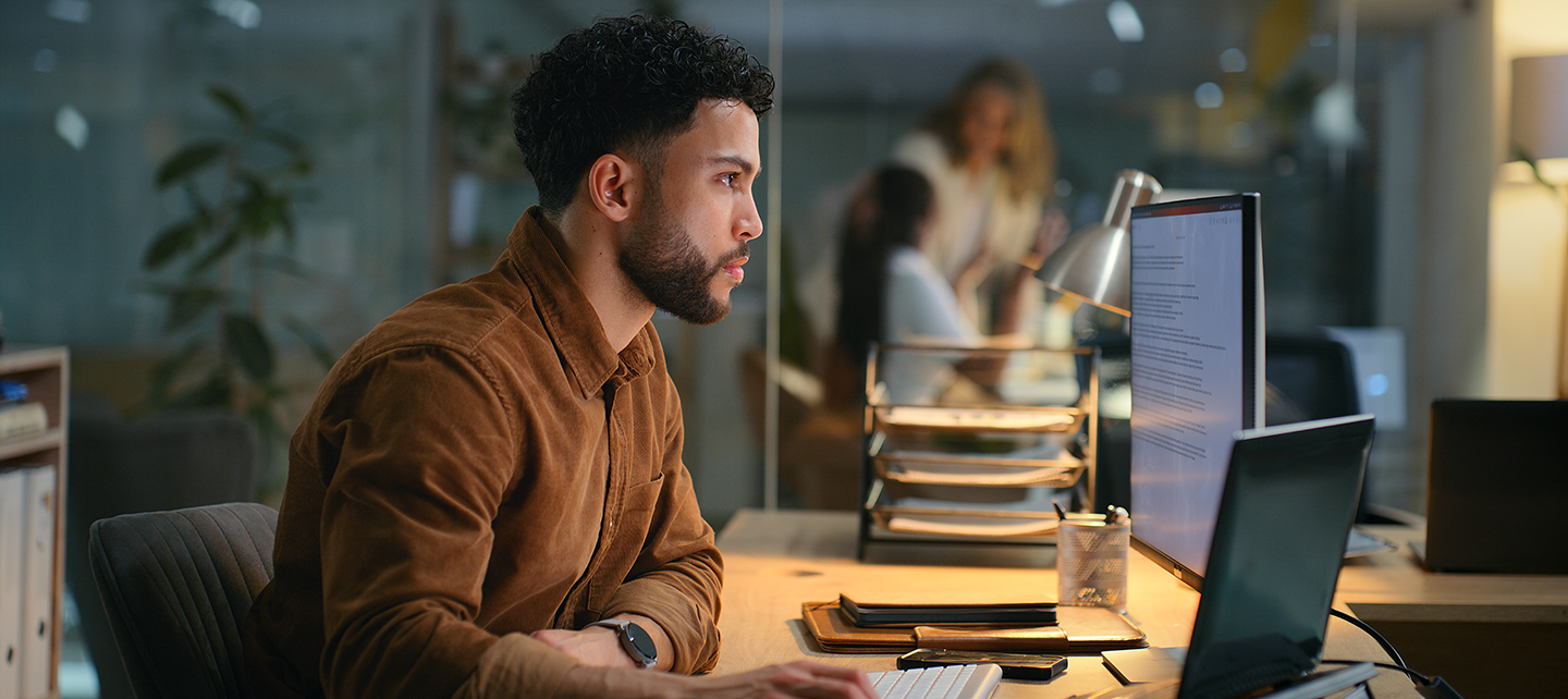 Man working at computer
