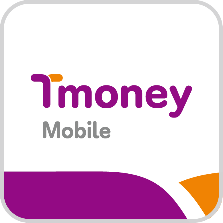 A square app icon showing the Tmoney Mobile logo in purple and orange on a white background.