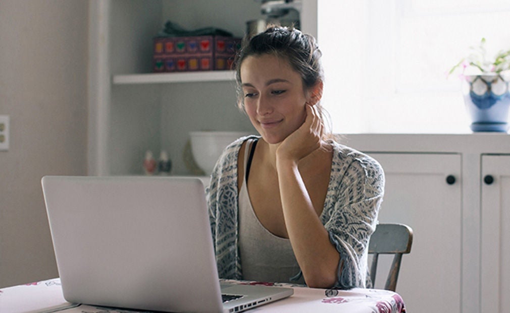 Young woman using a computer