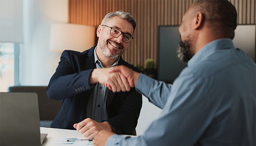 Two men shaking hands