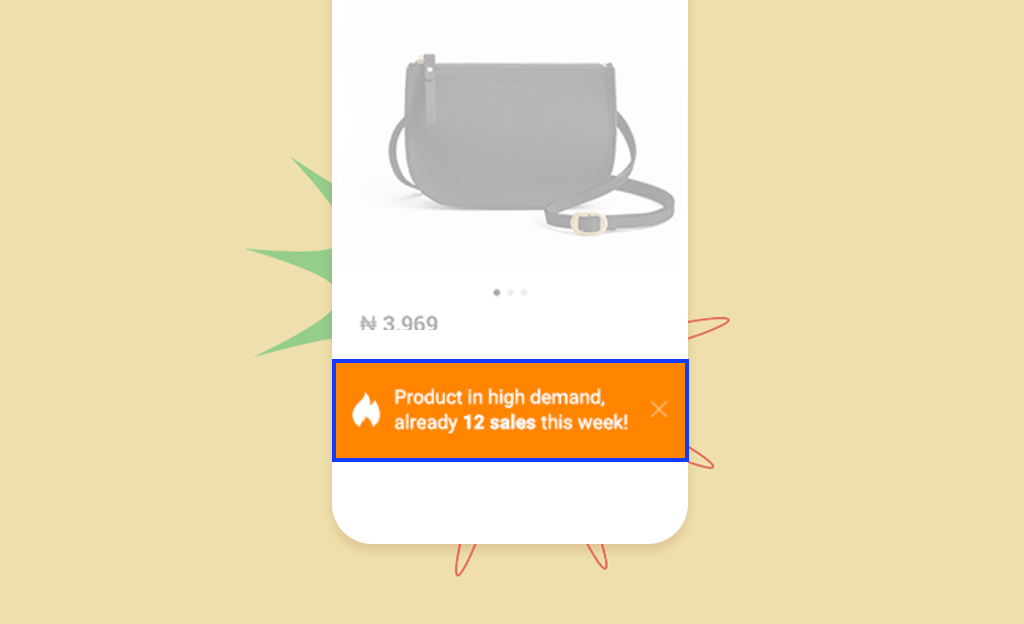 An example of a social proof messaging campaign that utilizes product availability to drive urgency. 
