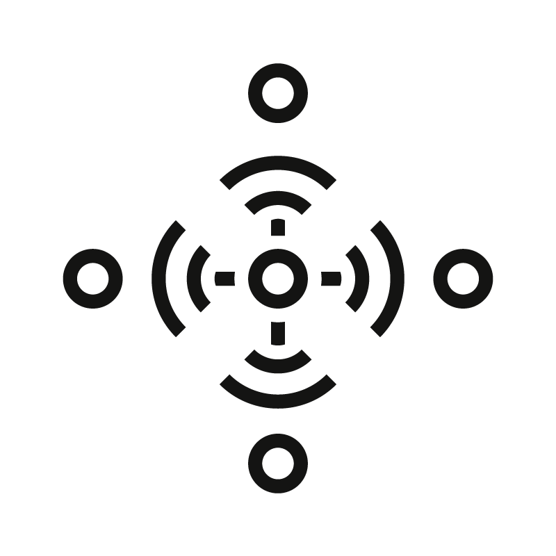 Abstract icon of a bullseye.