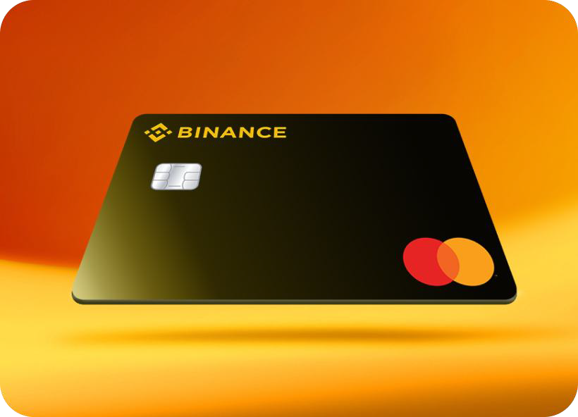 Colorful image of a Mastercard payments card with Binance logo