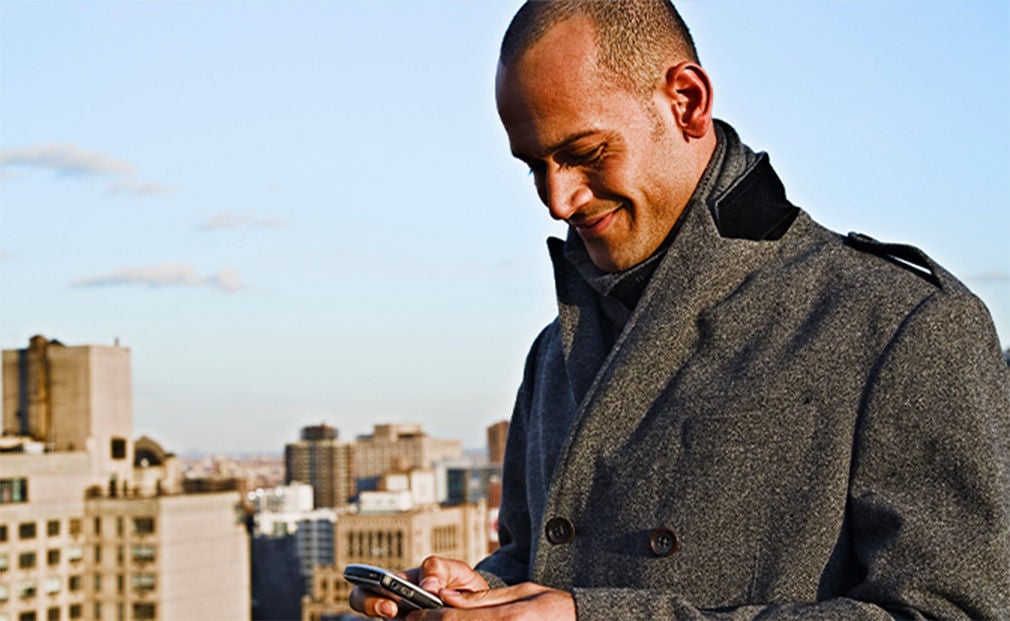 Man using his phone