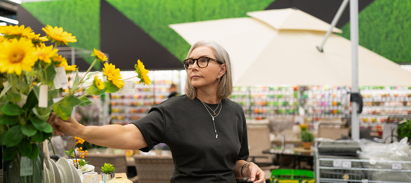 Woman shopping in a home improvement store