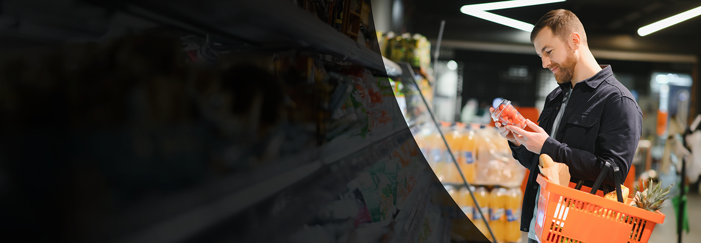 Man shopping at the grocery store