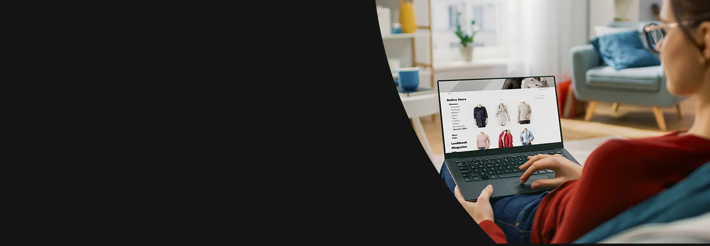 Woman shopping banner