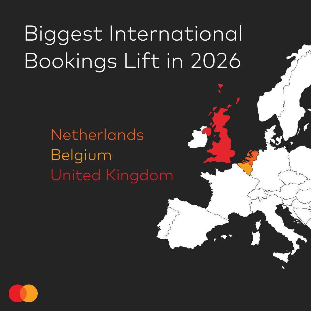 Biggest international bookings lift in 2026 – The Netherlands, Belgium & the U.K. 