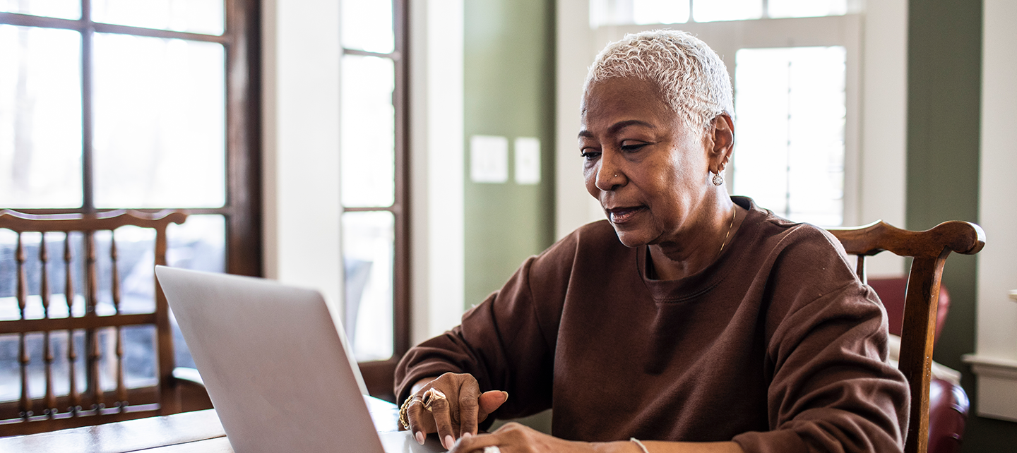 Older woman on her laptop