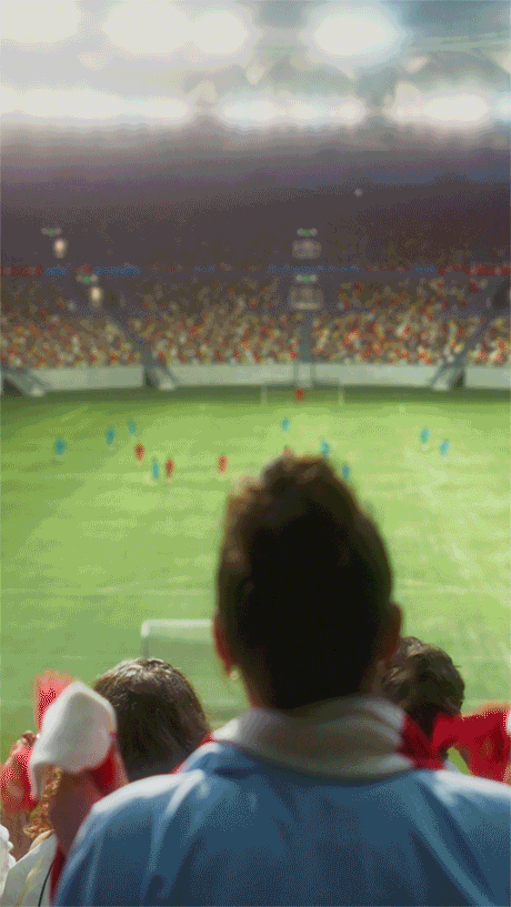 Person enjoying football match in stadium