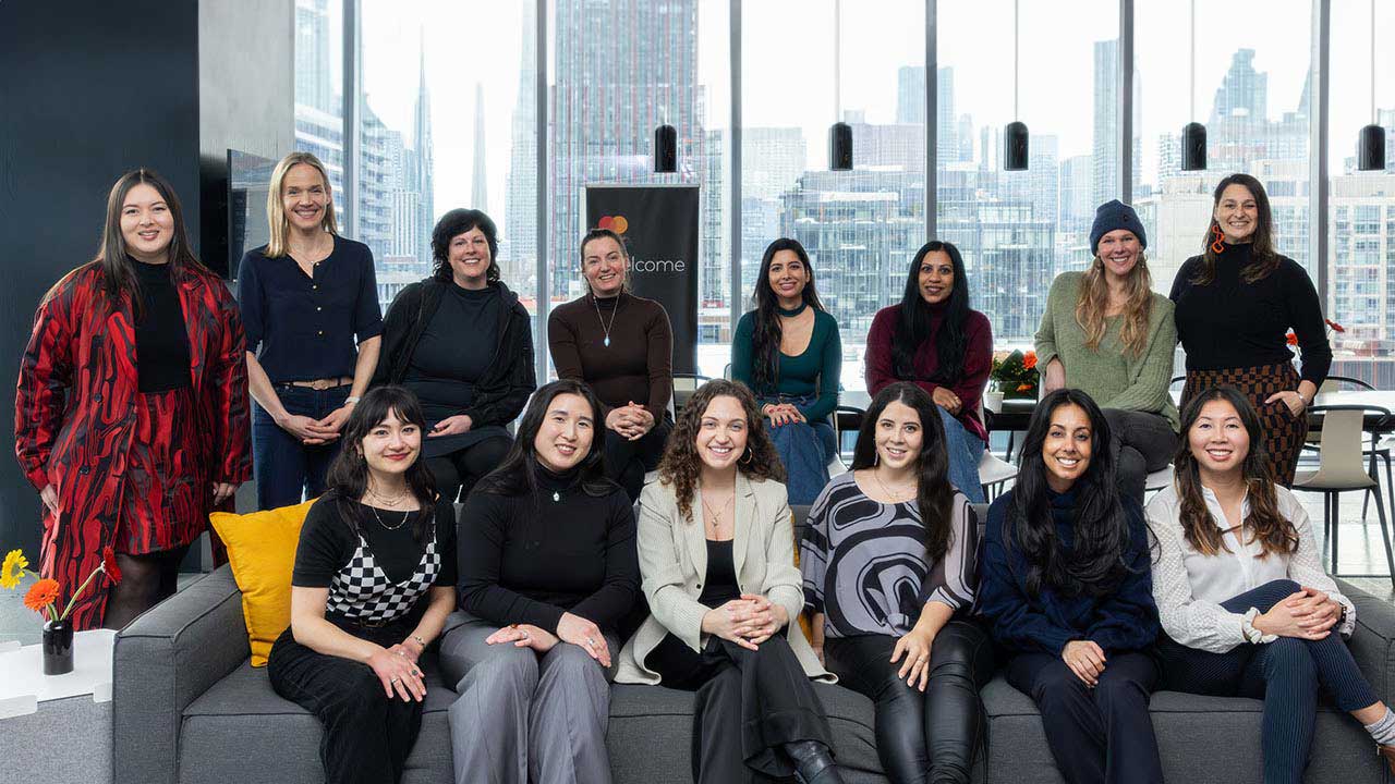 A group of women at Mastercard office.
