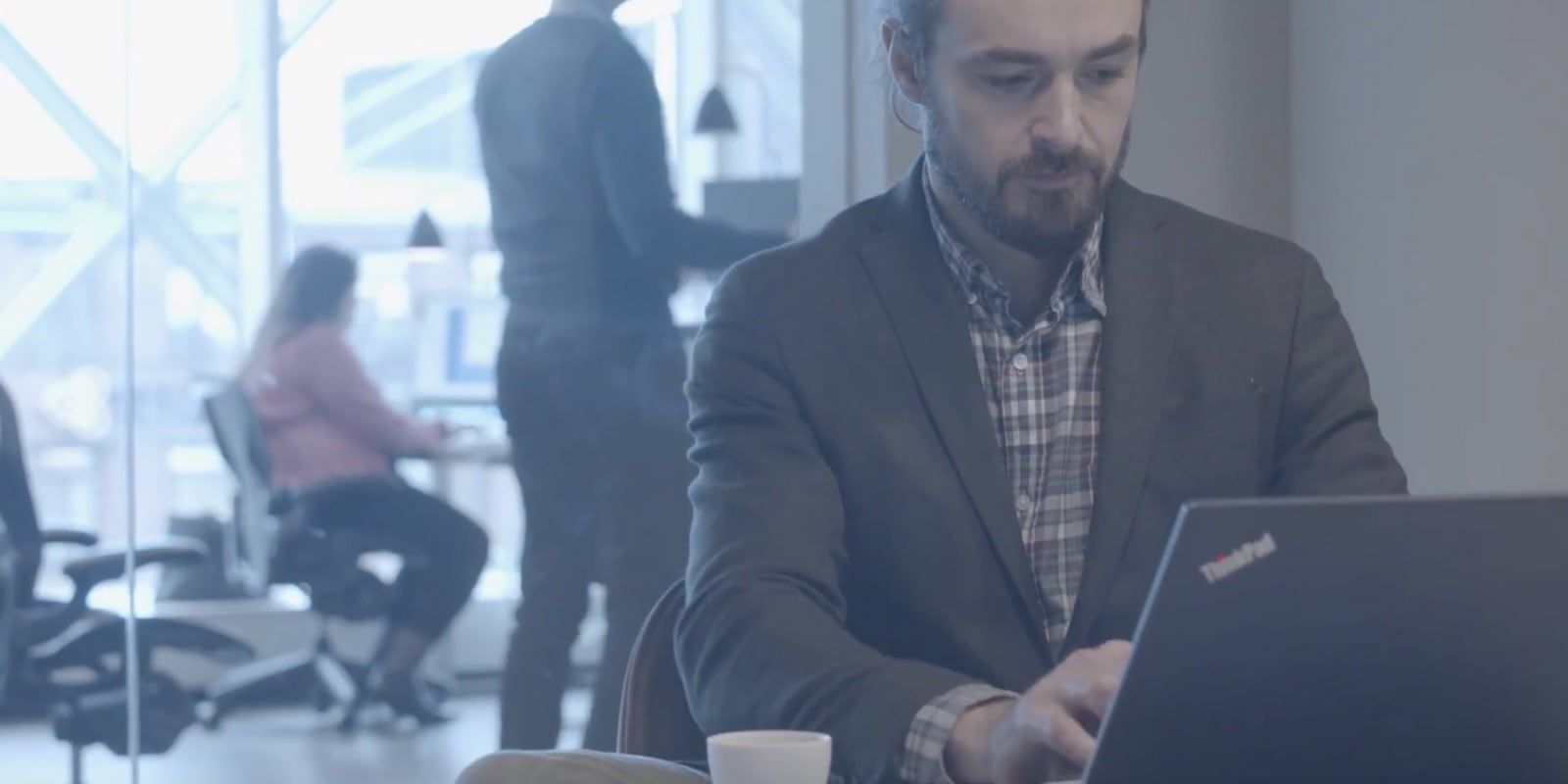 Man using laptop in the office