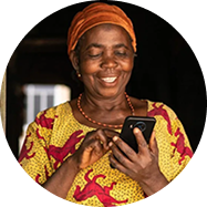 woman wearing head scarf using phone