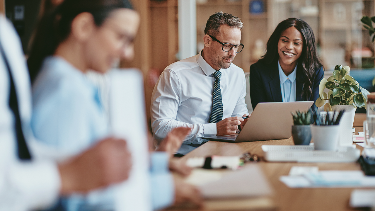 Group of people working together at the office