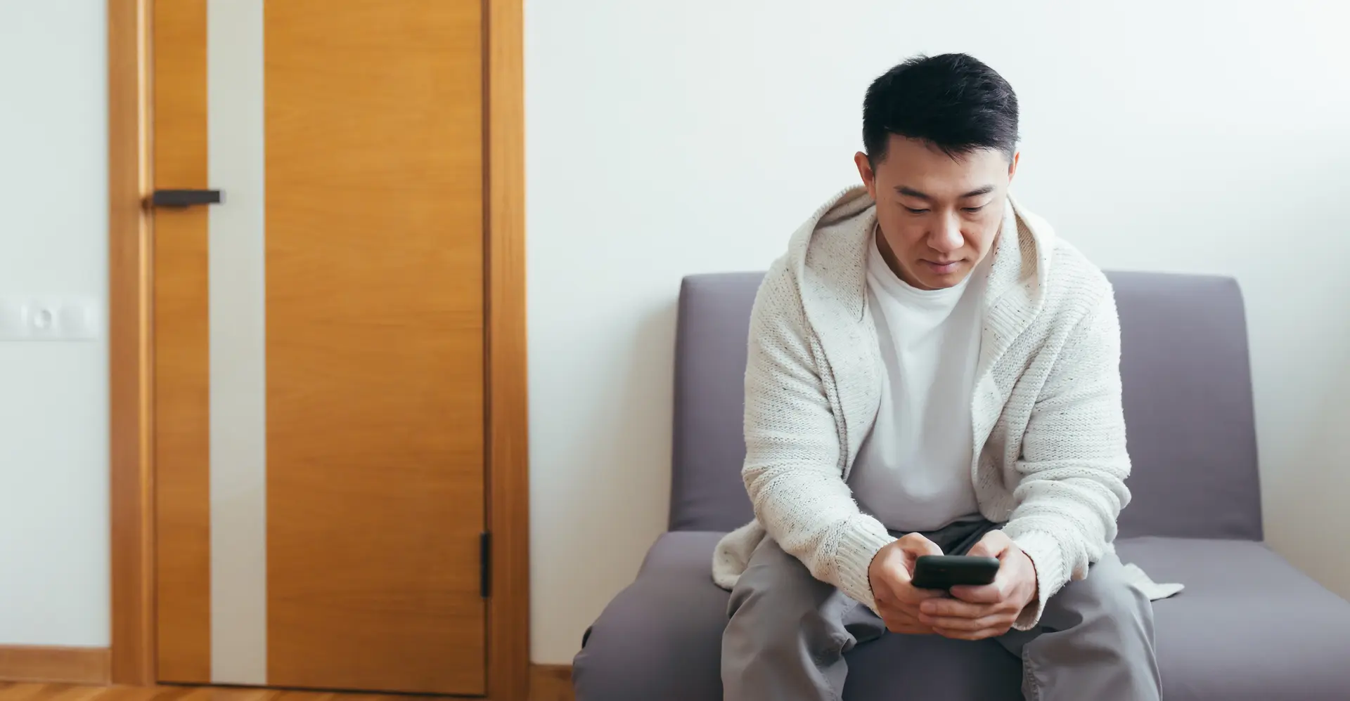 Man doing something on his mobile