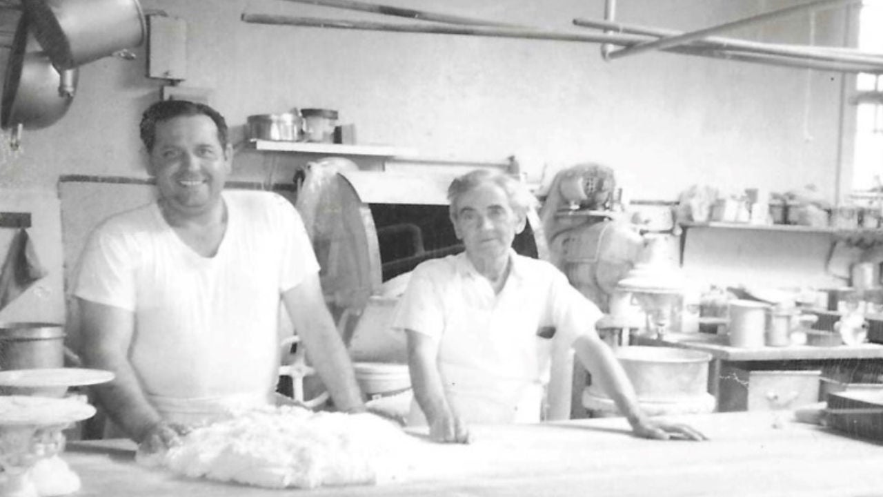 Linda Kirkpatrck's grandfather and great-grandfather in the family bakery. 