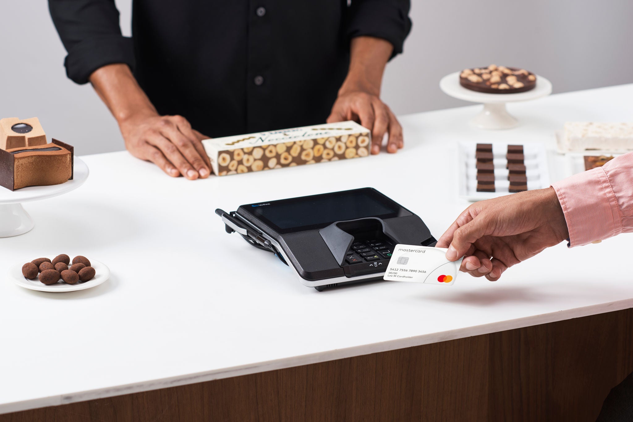 woman making payment with credit card