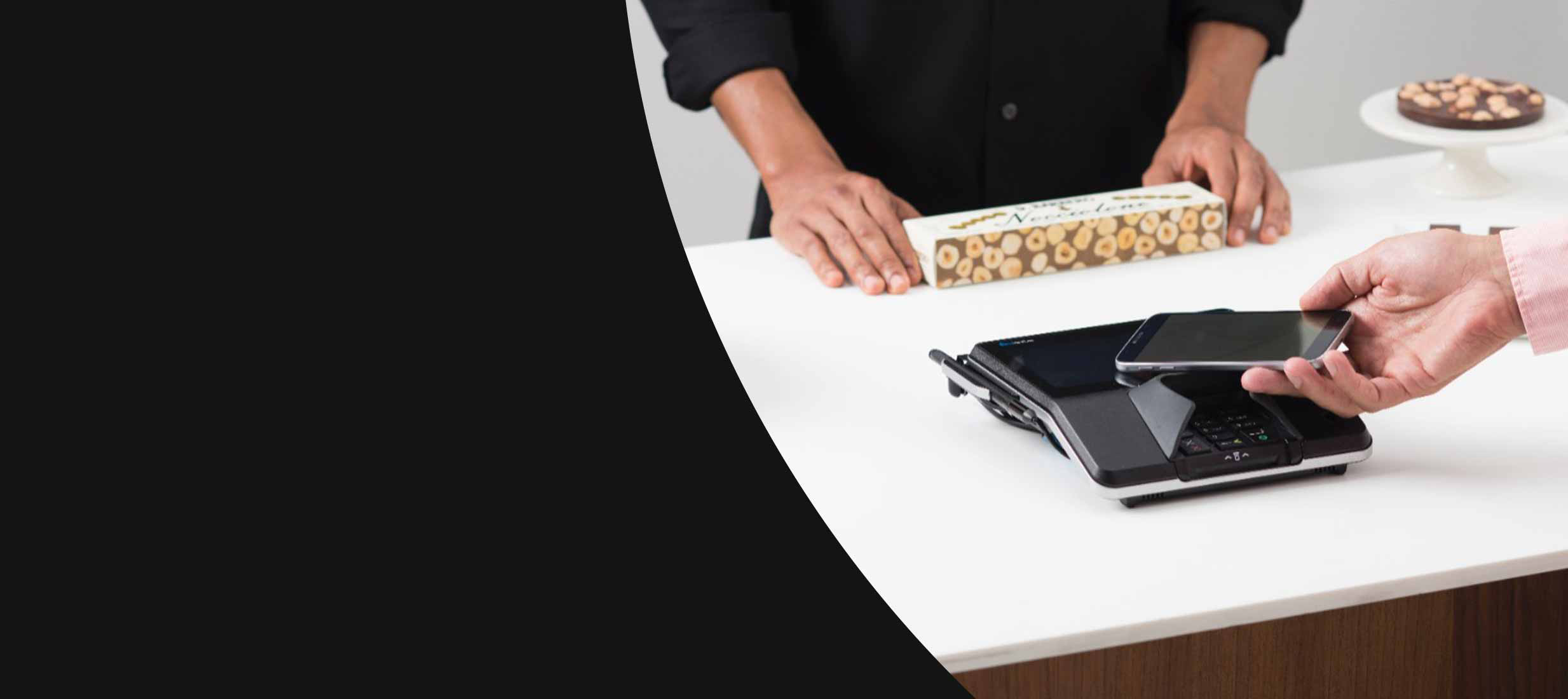 Person paying with mobile