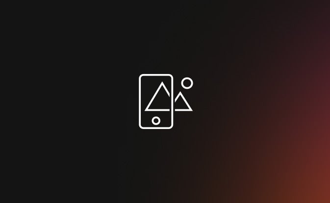 Eine Illustration einer Landschaft, die auf einem Smartphone betrachtet wird.