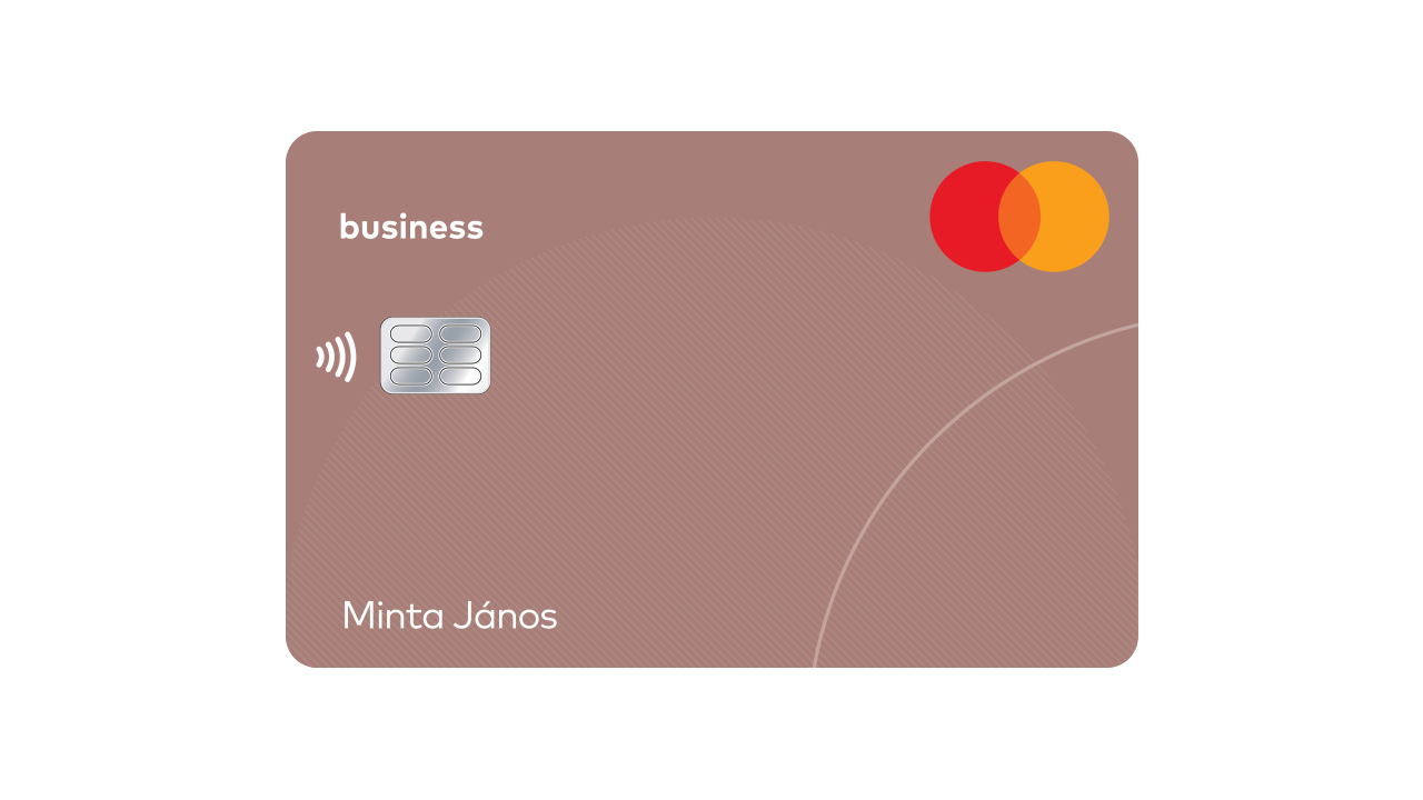 Egy Mastercard üzleti kártya érintésmentes fizetési funkcióval.