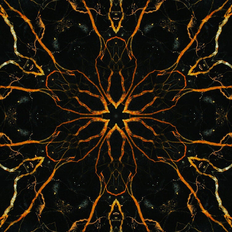 Abstract image showing orange lines in a black background