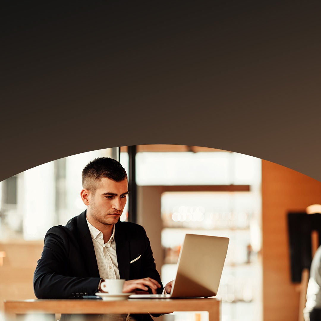 Man using a laptop 