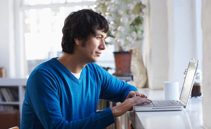 Man using laptop