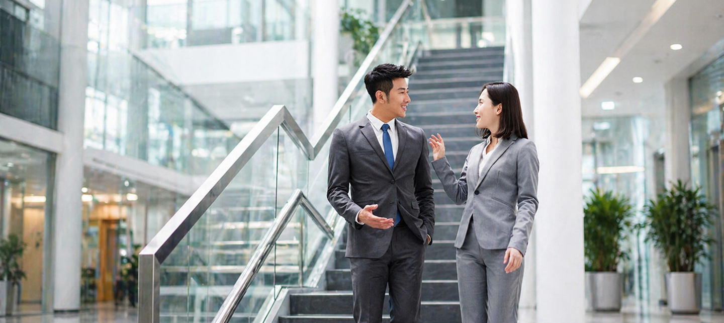 Business man talking to eachother