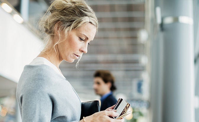 Woman using her phone