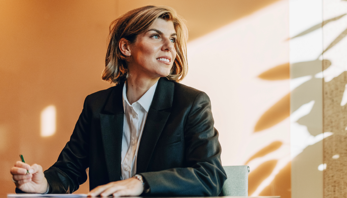 Woman smiling in the office