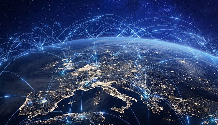 Globale Datenbewegungsillustration