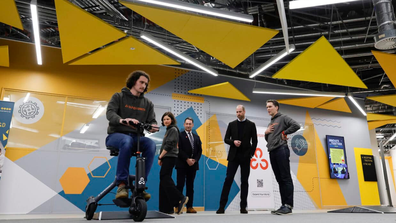 Supersmith founders Tom and Emily Morgan demonstrated their self-stabilising 3Scooter, designed to improve mobility and independence for people living with MS and other disabilities.