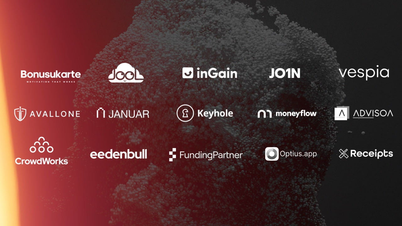 many startup logos dark red 2024