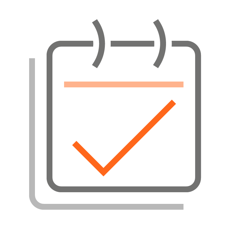 Calendar check mark icon