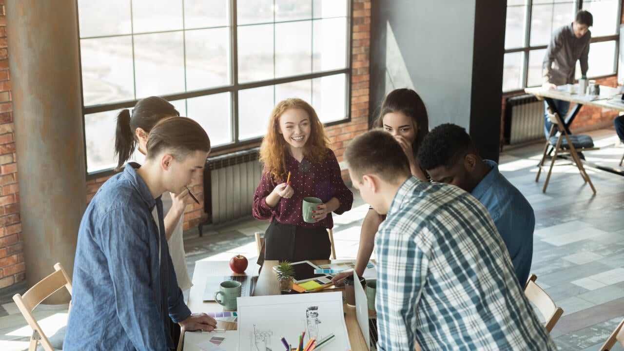  A group of people sitting around a table