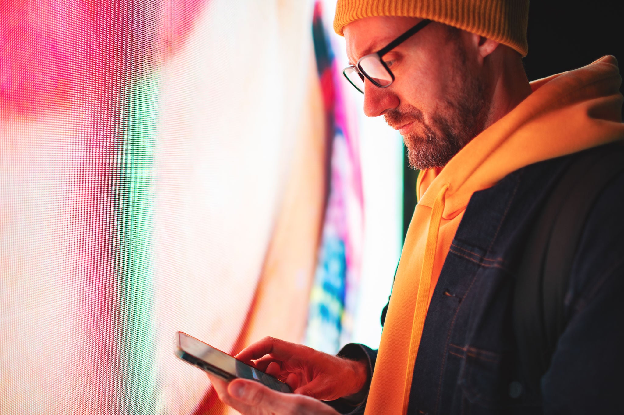Man looking at phone