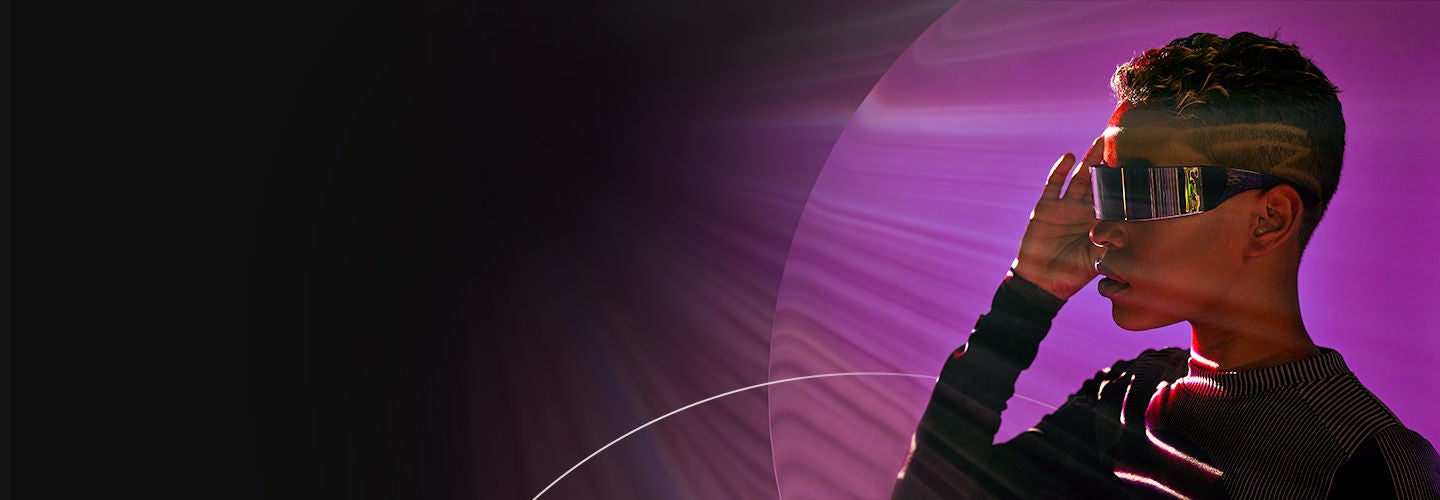 Woman in futuristic glasses