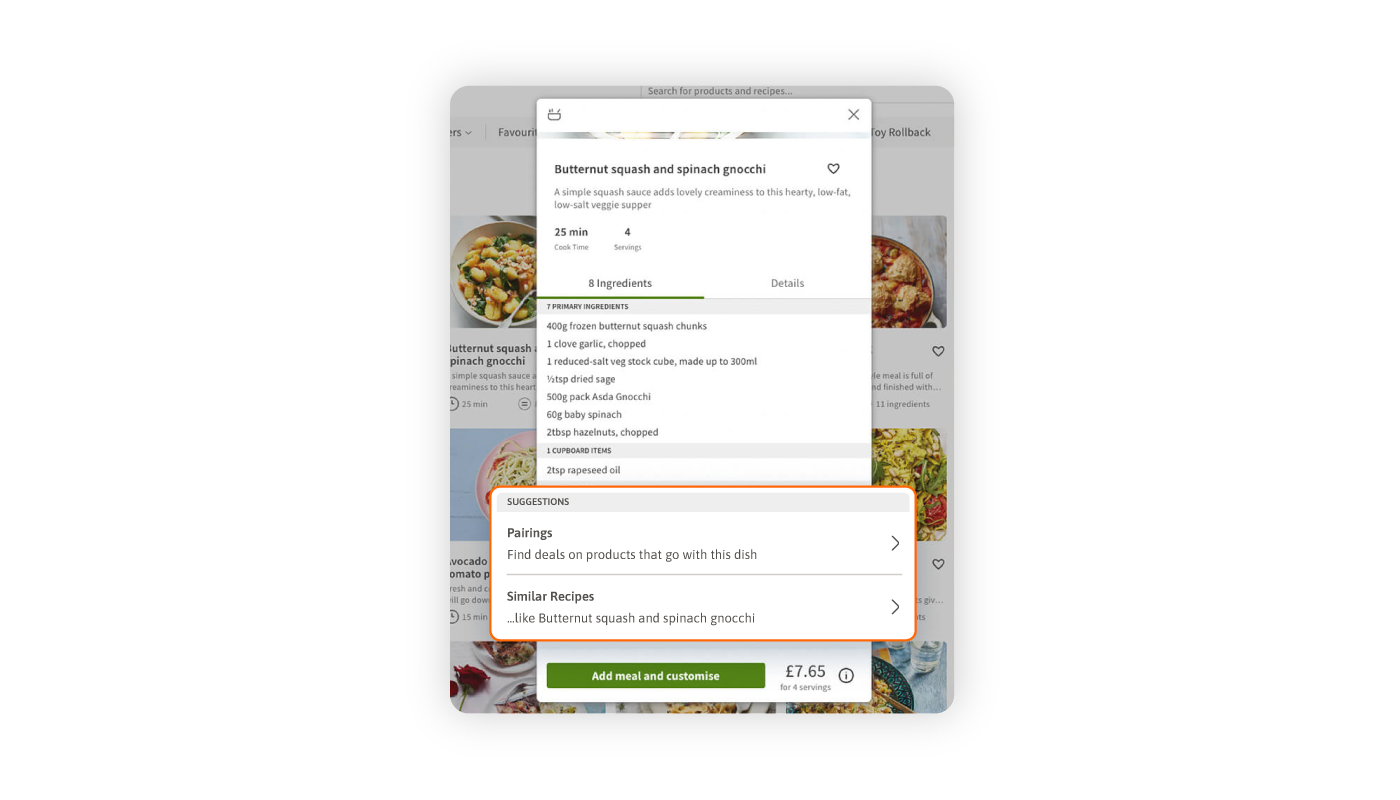  Shoppable recipes personalized on segmentation principles or affinity profiles can simplify meal prep and create habits that increase lifetime customer value.