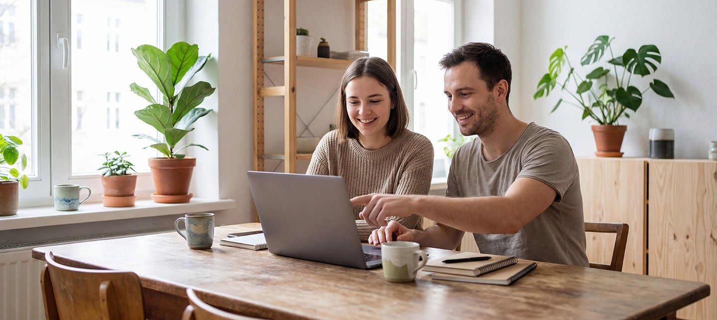 Couple at a computer