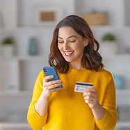 A woman is watching phone
