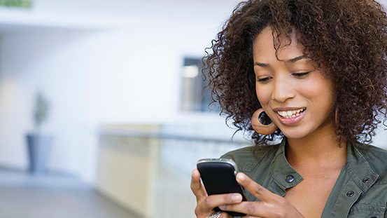 Woman on her mobile phone