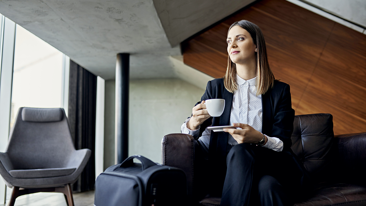 woman wating for flight