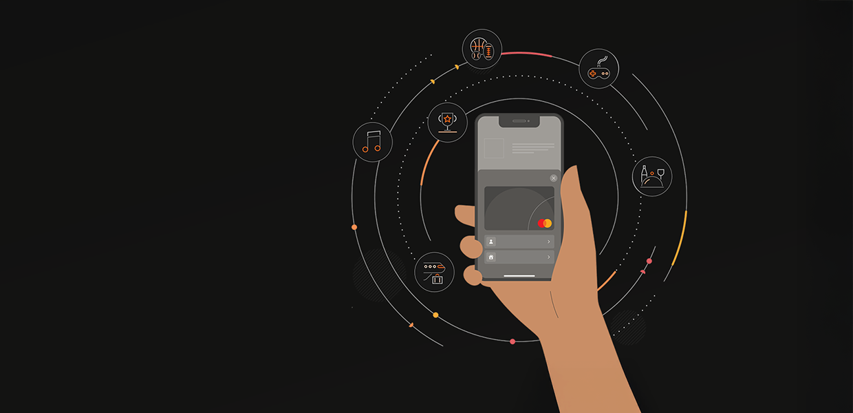 Illustration of a hand holding a mobile phone