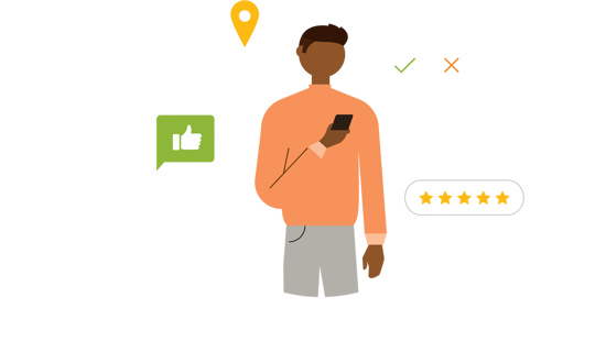 Man on phone illustration